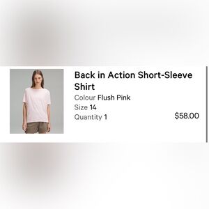 Back In Action Lululemon top size 14.